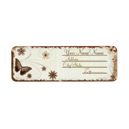 Bruine vlinder mousserend etiket