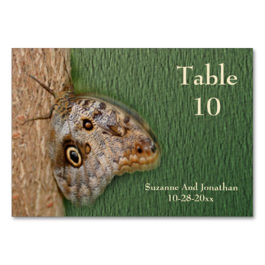 Bruine vlinder Natuur bruiloft Kaart (Achterkant)