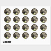 Bruine vlinder ronde sticker (Vel)