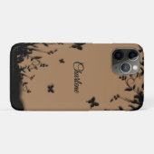 Bruine vlindertuin gepersonaliseerd Case-Mate iPhone case (Achterkant (horizontaal))