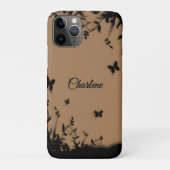 Bruine vlindertuin gepersonaliseerd Case-Mate iPhone case (Achterkant)