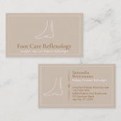 Bruine Voet Massage Care Podiatry Reflexologist Visitekaartje (Voorkant / Achterkant)