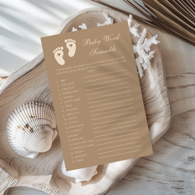 Bruine Voetafdrukken Geslacht Onthullen Baby Word  (Creator heeft geüpload)