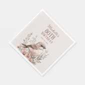 Bruine vogel 80ste verjaardag servet (Hoek)