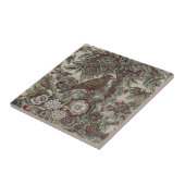 Bruine Vogel Waterverf Grafiet Groene Boom Bloemen Tegeltje (Zijkant)