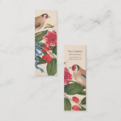 Bruine vogels, anjers en vlinders bladwijzer mini visitekaartje (Voorkant / Achterkant)