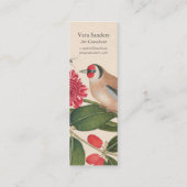 Bruine vogels, anjers en vlinders bladwijzer mini visitekaartje (Achterkant)