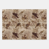 Bruine vogels en bijkantoren inpakpapier vel (Voorkant 2)