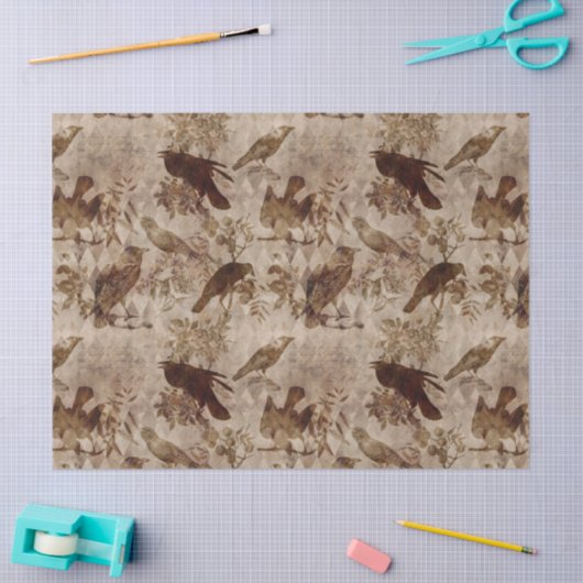 Bruine vogels en bijkantoren ontkoppelen tissuepapier (Craft)