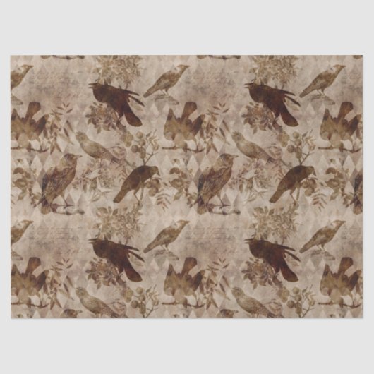 Bruine vogels en bijkantoren ontkoppelen tissuepapier (Voorkant)