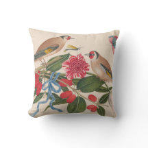 Bruine vogels met bloemen en vlinder