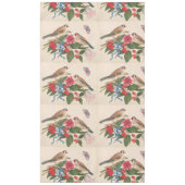 Bruine vogels met bloemen en vlinder tafelkleed (Voorkant)