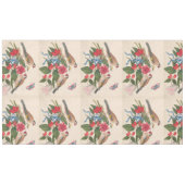 Bruine vogels met bloemen en vlinder tafelkleed (Voorkant (Horizontaal))