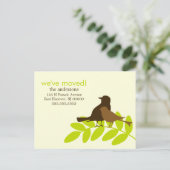 Bruine vogels Nieuwe adresaankondigingen Aankondigingskaart (Staand voorkant)