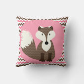 Bruine vos op roze Sierkussen (Achterkant)