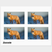 Bruine vos rechthoekige sticker (Vel)