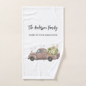 Bruine vrachtwagenbloemen — Familienaam boerenfami Bad Handdoek (Handdoek)