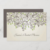 Bruine Vrijgezellenfeesten en groene bladeren Kaart (Voorkant / Achterkant)