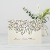 Bruine Vrijgezellenfeesten en groene bladeren Kaart (Staand voorkant)