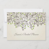 Bruine Vrijgezellenfeesten en groene bladeren Kaart (Voorkant)