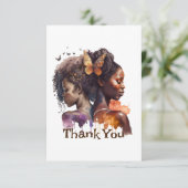 bruine vrouw bedankkaart (Staand voorkant)