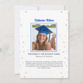 Bruine vrouw blauw Ze geloofde dat afstuderen Kaart (Achterkant)