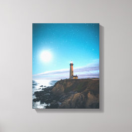 Bruine vuurtoren canvas afdruk