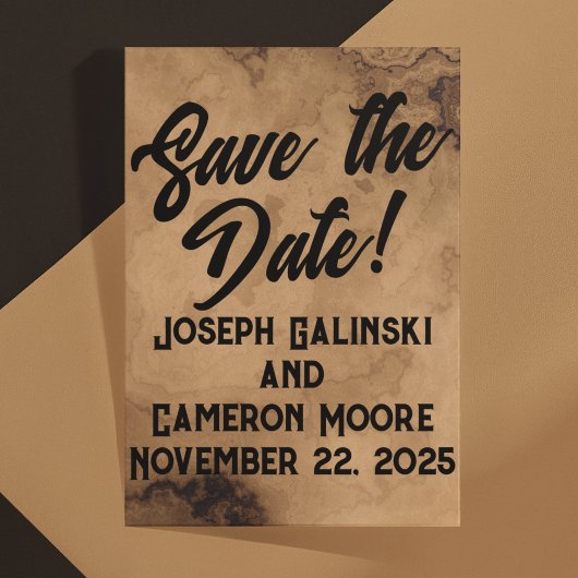 Bruine walnoot Burl Save-the-Date Briefkaart