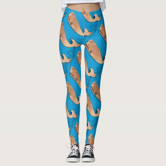 bruine walvis blauw leggings (Voorkant)