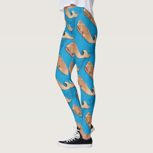 bruine walvis blauw leggings (Links)