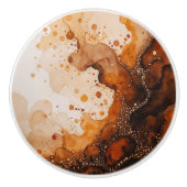 Bruine Waterverf Aardse kleuren Keramische Knop (Voorkant)