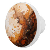 Bruine Waterverf Aardse kleuren Keramische Knop (Rechts)