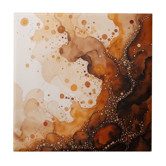 Bruine Waterverf Aardse kleuren Tegeltje (Voorkant)