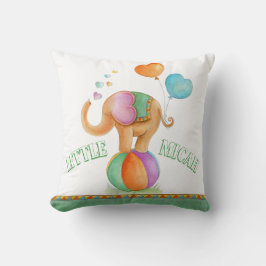 Bruine waterverf circus baby kussen