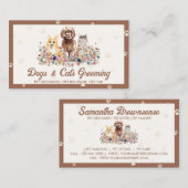 Bruine Waterverf Honden katten Pet Sitter Visitekaartje (Voorkant / Achterkant)