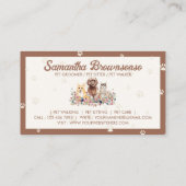 Bruine Waterverf Honden katten Pet Sitter Visitekaartje (Achterkant)