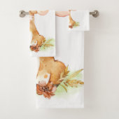 Bruine Waterverf kleine paarden Bad Handdoek (Insitu)