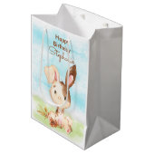 Bruine Waterverf Little Bunny Medium Cadeauzakje (Voorkant Gekanteld)