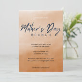 Bruine Waterverf Moederdag Brunch Uitnodiging (Staand voorkant)