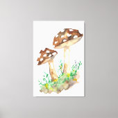 Bruine Waterverf paddenstoelen Canvas Afdruk (Voorkant)