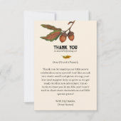 Bruine Waterverf Plaid Herfst Acorn Baby shower Bedankkaart (Voorkant)