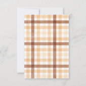 Bruine Waterverf Plaid Herfst Acorn Baby shower Bedankkaart (Achterkant)
