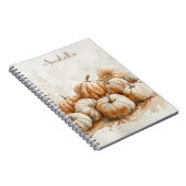 Bruine waterverf pompoenen aangepaste naam Notitieboek (Rechterzijde)