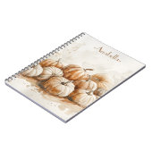 Bruine waterverf pompoenen aangepaste naam Notitieboek (Linkerzijde)