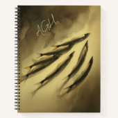 Bruine Waterverf Sardine Art Initialen Smoke Shado Notitieboek (Voorkant)
