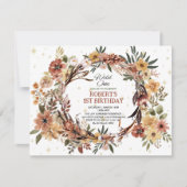 Bruine Waterverf Wild One Oerwoud Safari Verjaarda Kaart (Voorkant)