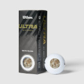 Bruine wereldkaart afdruk golfballen (Verpakking)