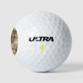 Bruine wereldkaart afdruk golfballen (Logo)