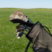 Bruine wereldkaart afdruk golfheadcover (Insitu)