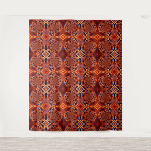Bruine Wervelend Ontwerp Wandtapijt Wandkleed (Voorkant)